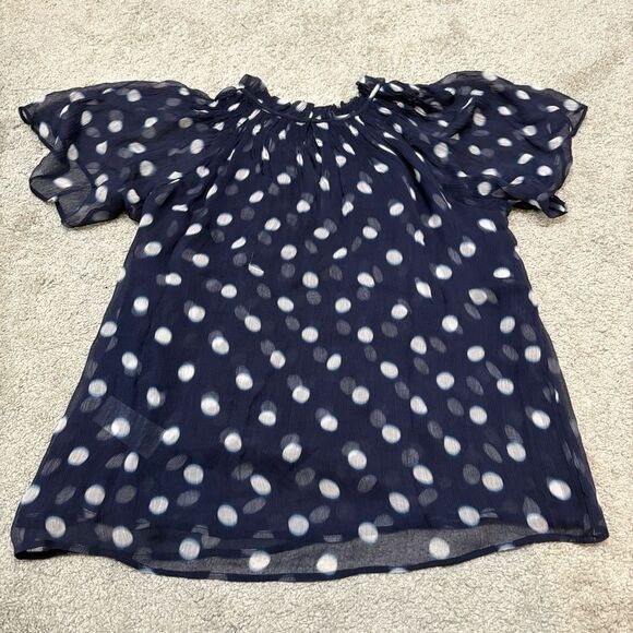 NWT J. Crew Dark Evening Ombre Crinkle Chiffon Smocked Top Size XS - Picture 3 of 12